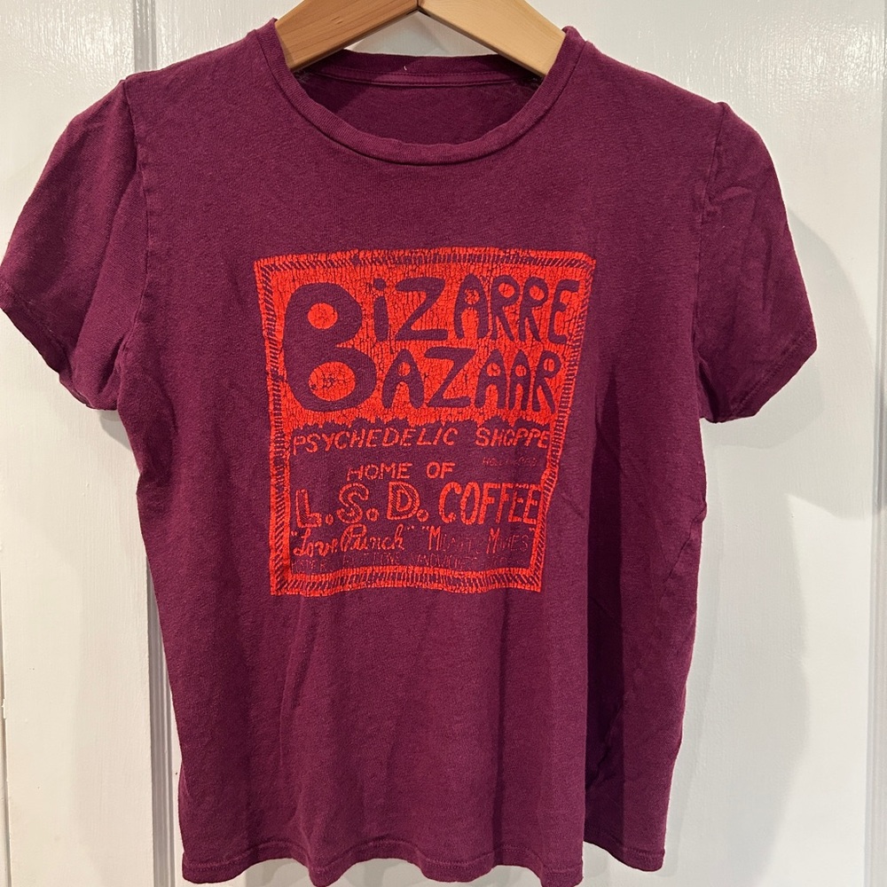 MOTHER Maroon T-Shirt with Red Accents